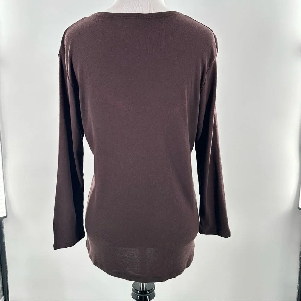 Talbots sweater size S brown 55% Pima cotton v-neck cardigan vintage y2k 2000s